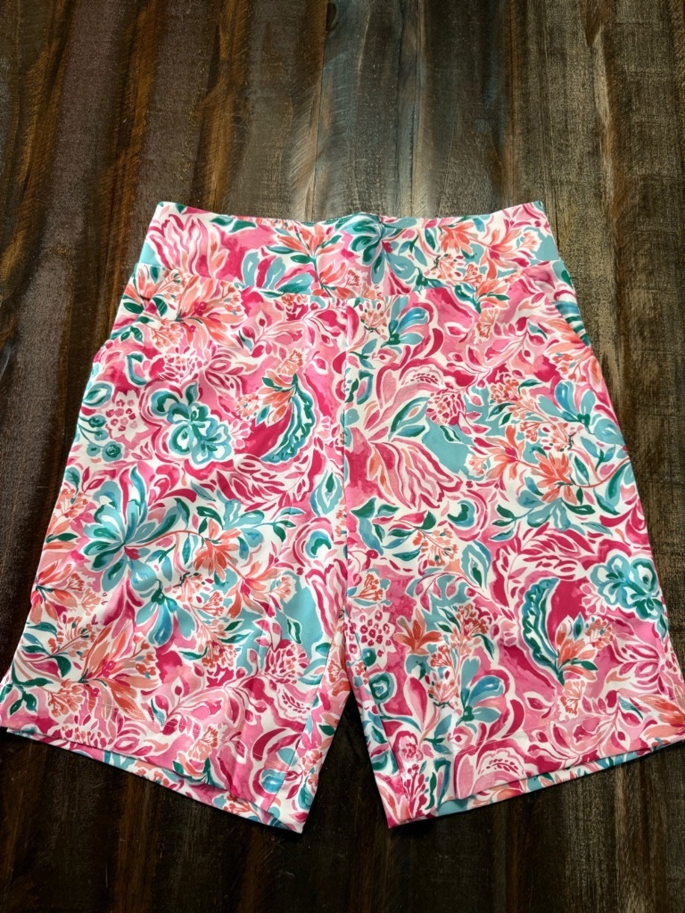 Stella Parker Sport Women’s Size XS Pink Floral Tummy Control Shorts UPF 50 NWT